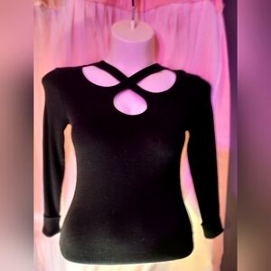 Black Criss Cross Cut Out